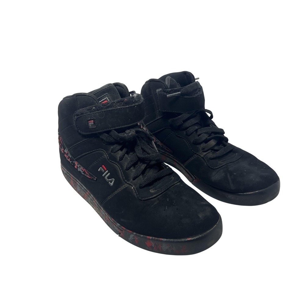 FILA High Top Shoes Mens Size 5 Black Red Synthetic Sneakers 3FM01023-005‎